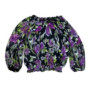 2X Allison Morgan Floral On or Off-Shoulder Top *EXCELLENT* Blouse